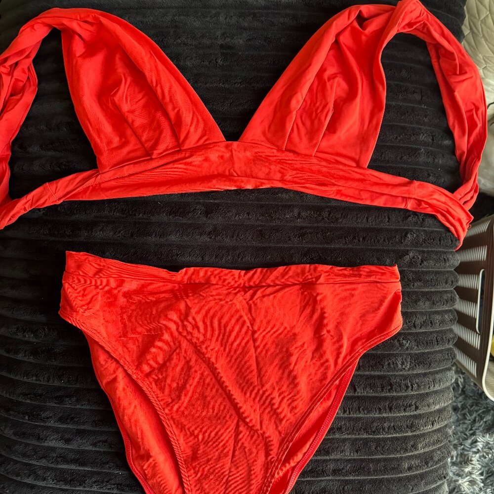 Monday swim bikini in chili red